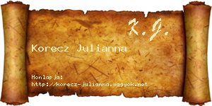 Korecz Julianna névjegykártya
